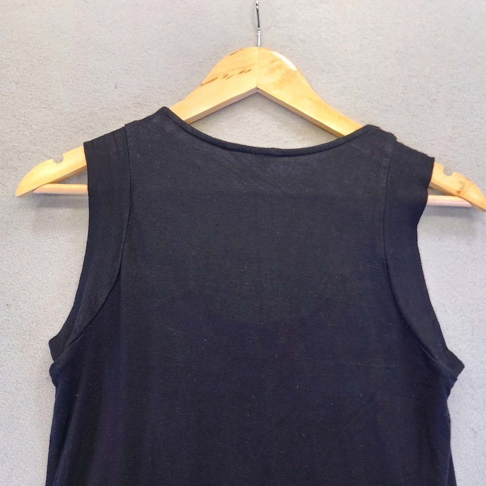 Michael Michael Kors Black Ruffle Neck Pleated Sleeveless Top Shell  Medium - Picture 7 of 11